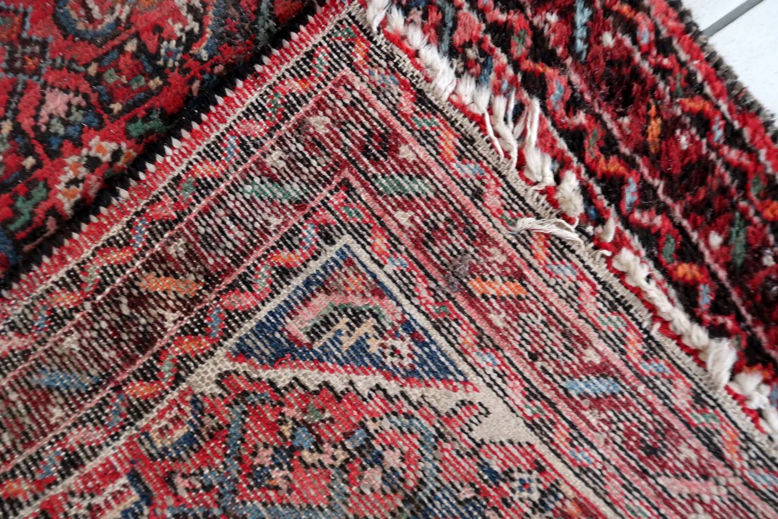 Distressed antique Persian Hamadan runner 2.8' x 9.11' - circa 1920 (1C1199)