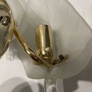 Midcentury Italian Murano Glass Leaf Sconces, Set of 2