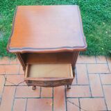 French Louis XV style wooden bedside table in cherry wood