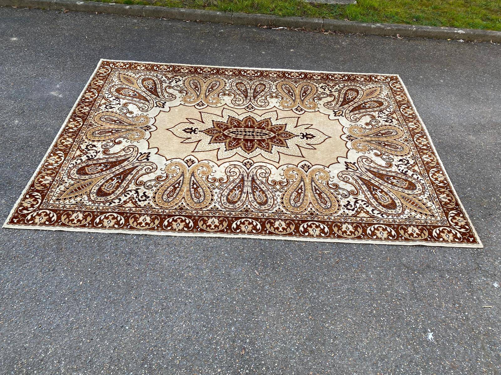 Pure combed wool Persian rug with flowers 200x300 Teppich imperial