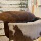 Tripod cowhide stool