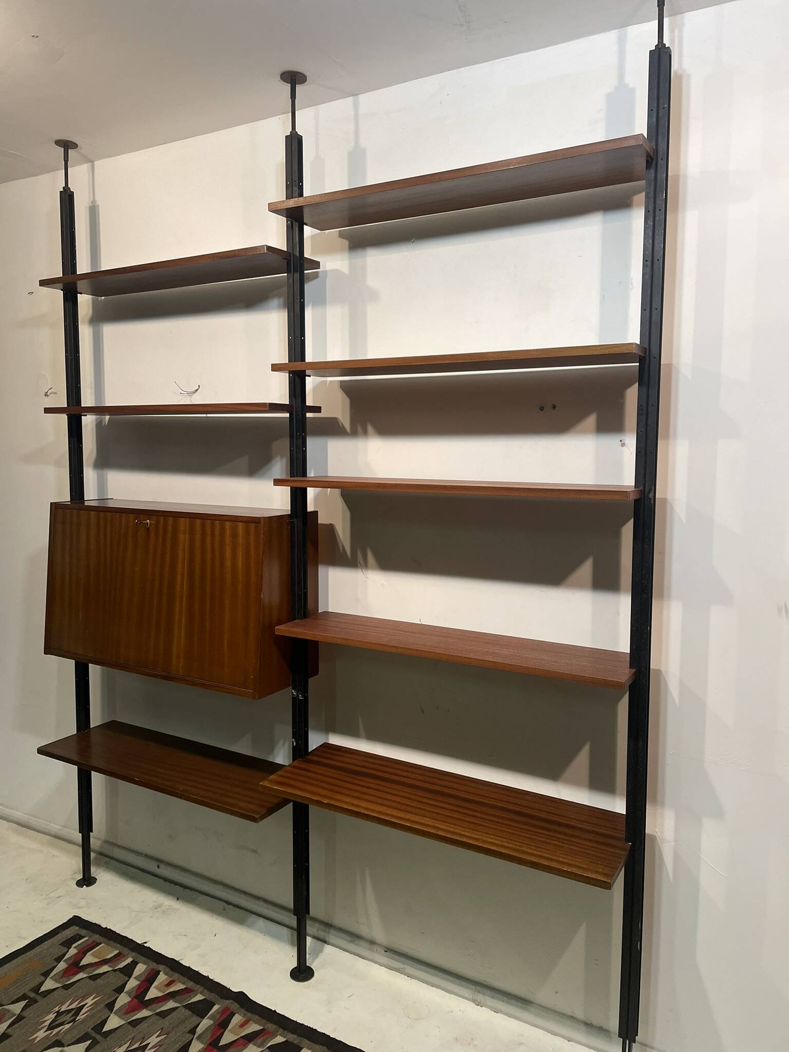 Rosewood Wall or Floor/Ceiling Bookcase