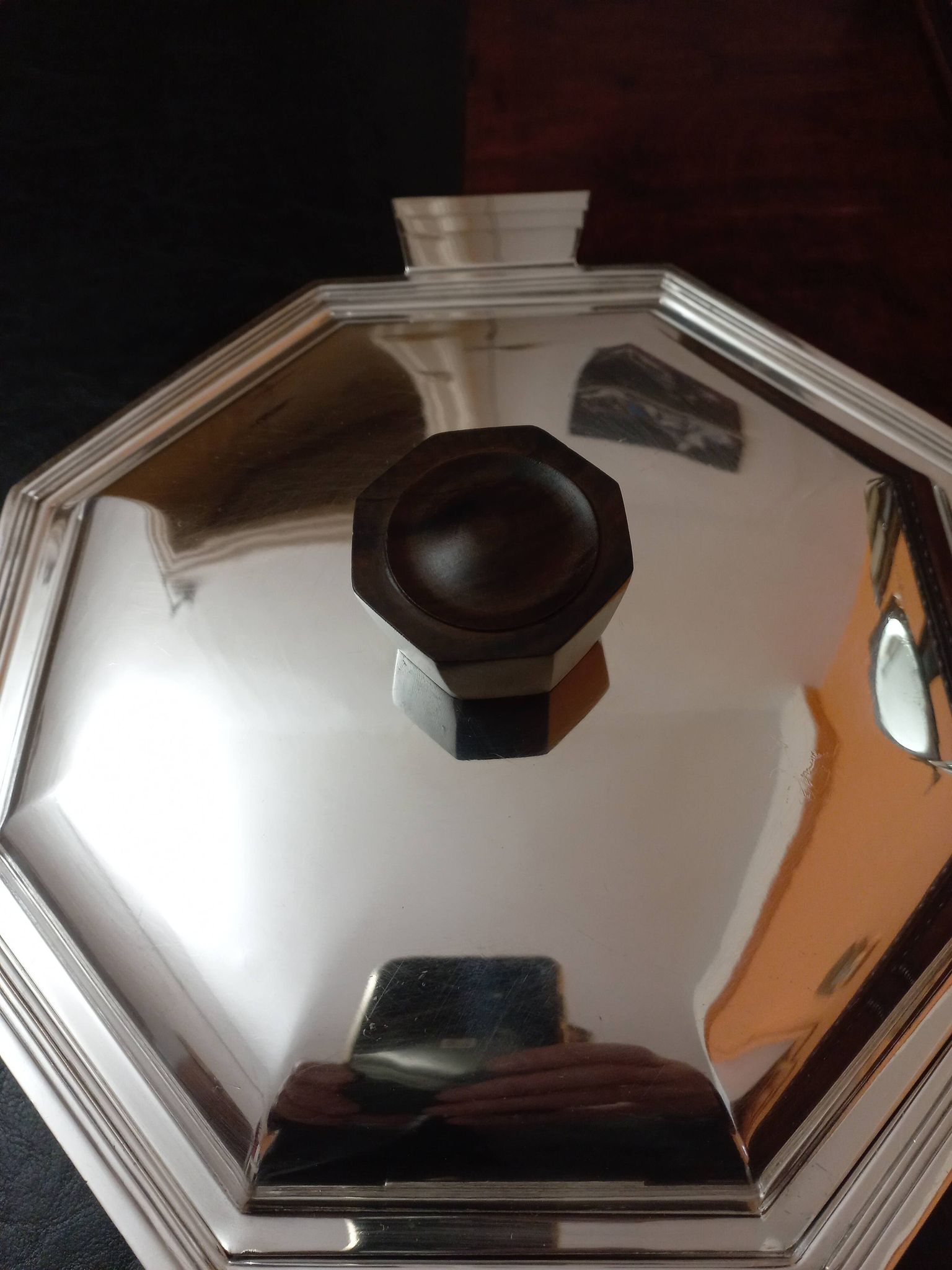 Plat Art Déco 1930 métal argenté