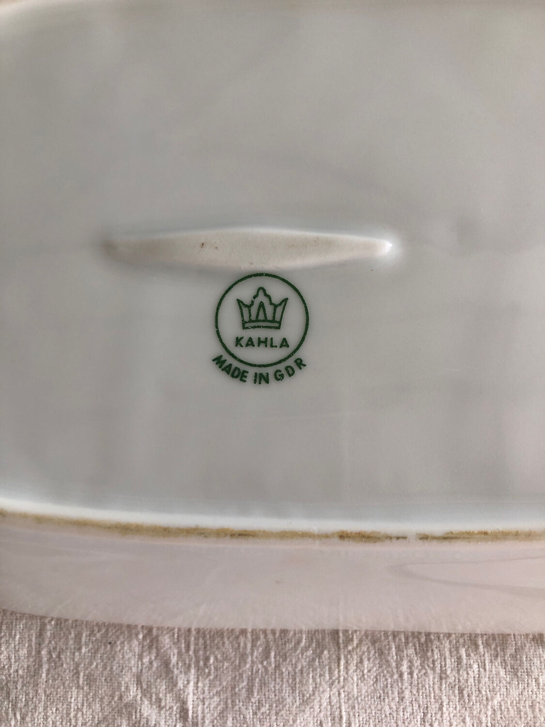 3 oval antique porcelain dishes kahla made a gdr (german)