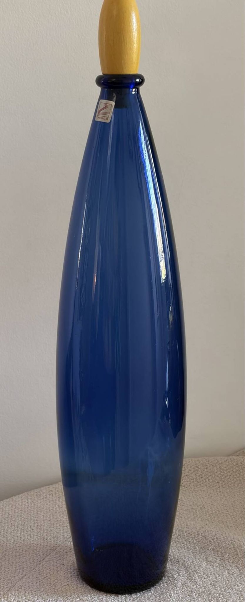 Large Vintage Cobalt Blue Art Glass Carafe by Zwiesel Glas – Mid-Centu