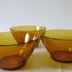 3 yellow amber glass bowls from Duralex in very good condition