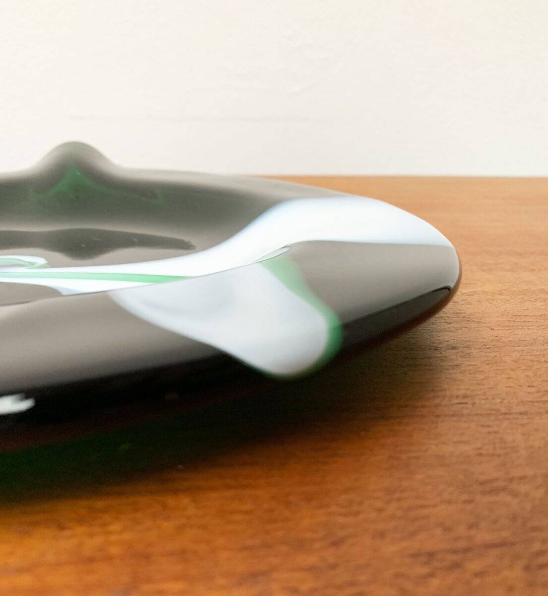 Artistic vintage German glass bowl plate by Hans Jürgen Richartz for Mathildenhütte, Solingen.