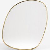 Miroir abstrait en laiton doré