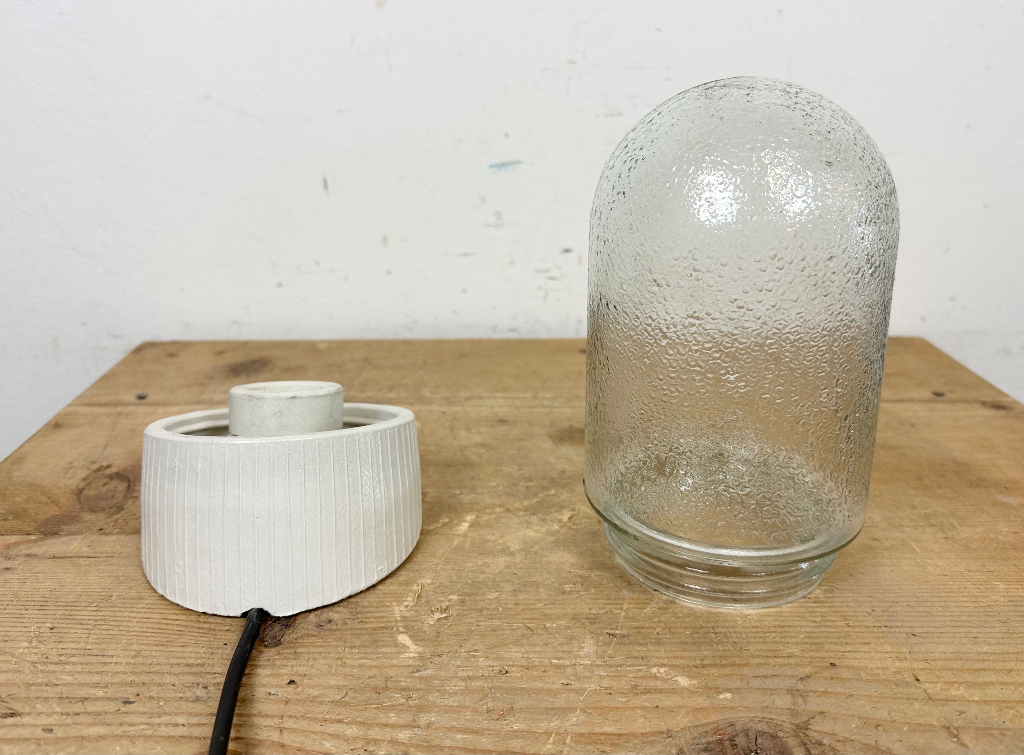 Vintage White Porcelain Wall Light, 1970s