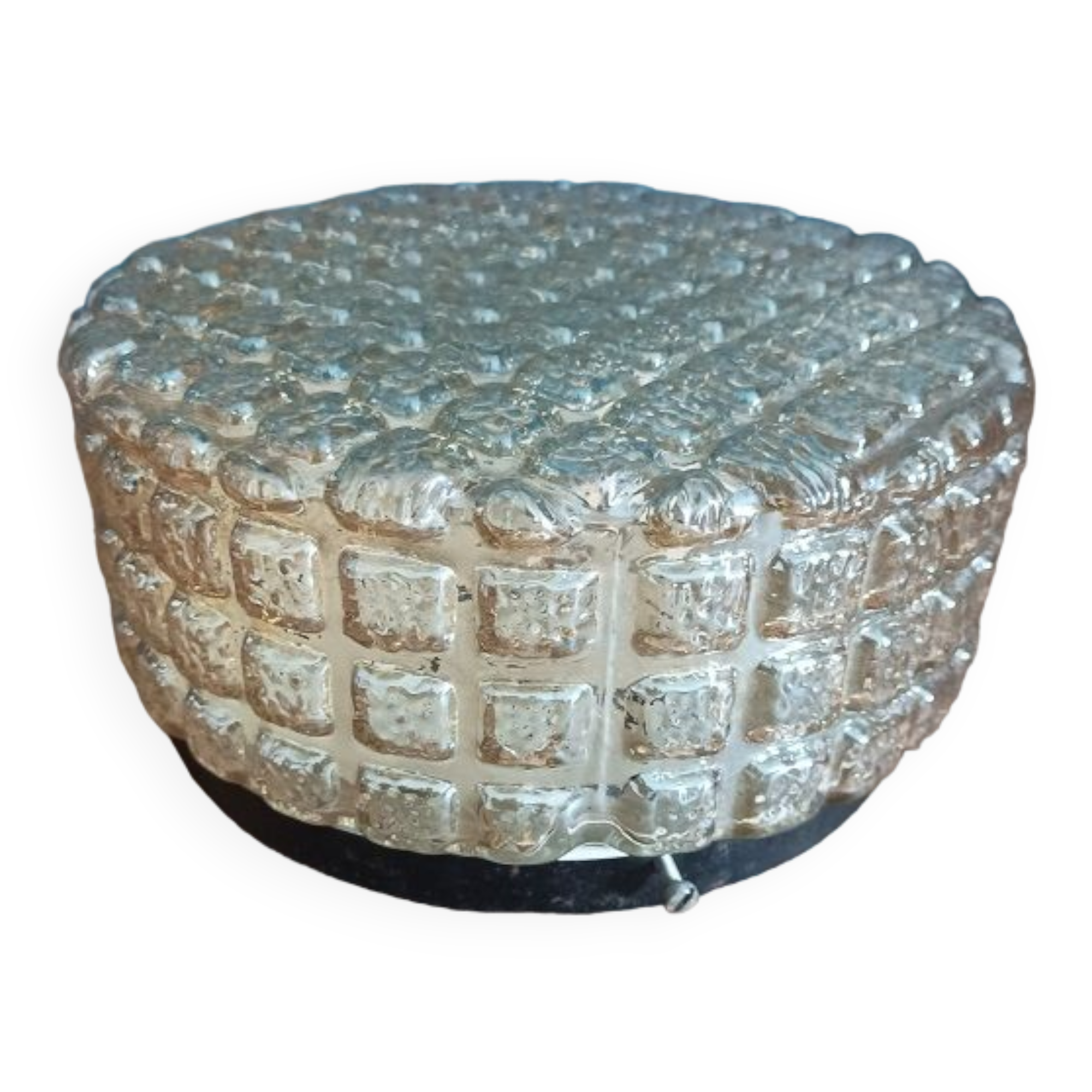 Ceiling lamp smoked molded glass metal base