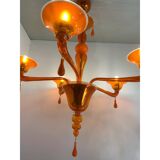 Orange Translucent Glass Chandelier, Contemporary Design