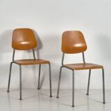 6 chaises de style industriel, vers 1950