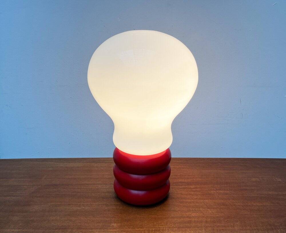 Giant table lamp or floor lamp in the shape of a light bulb from the mid-century German space age by Ingo Maurer for M Design, 1960s.