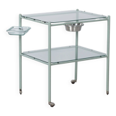 Vintage medical trolley made of metal and glass, 1930s