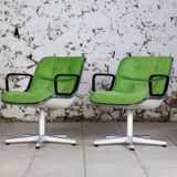 Pair of executive armchairs by Charles Pollock for Knoll