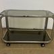 Metal and smoked glass rolling trolley / Bar cart from the 70s