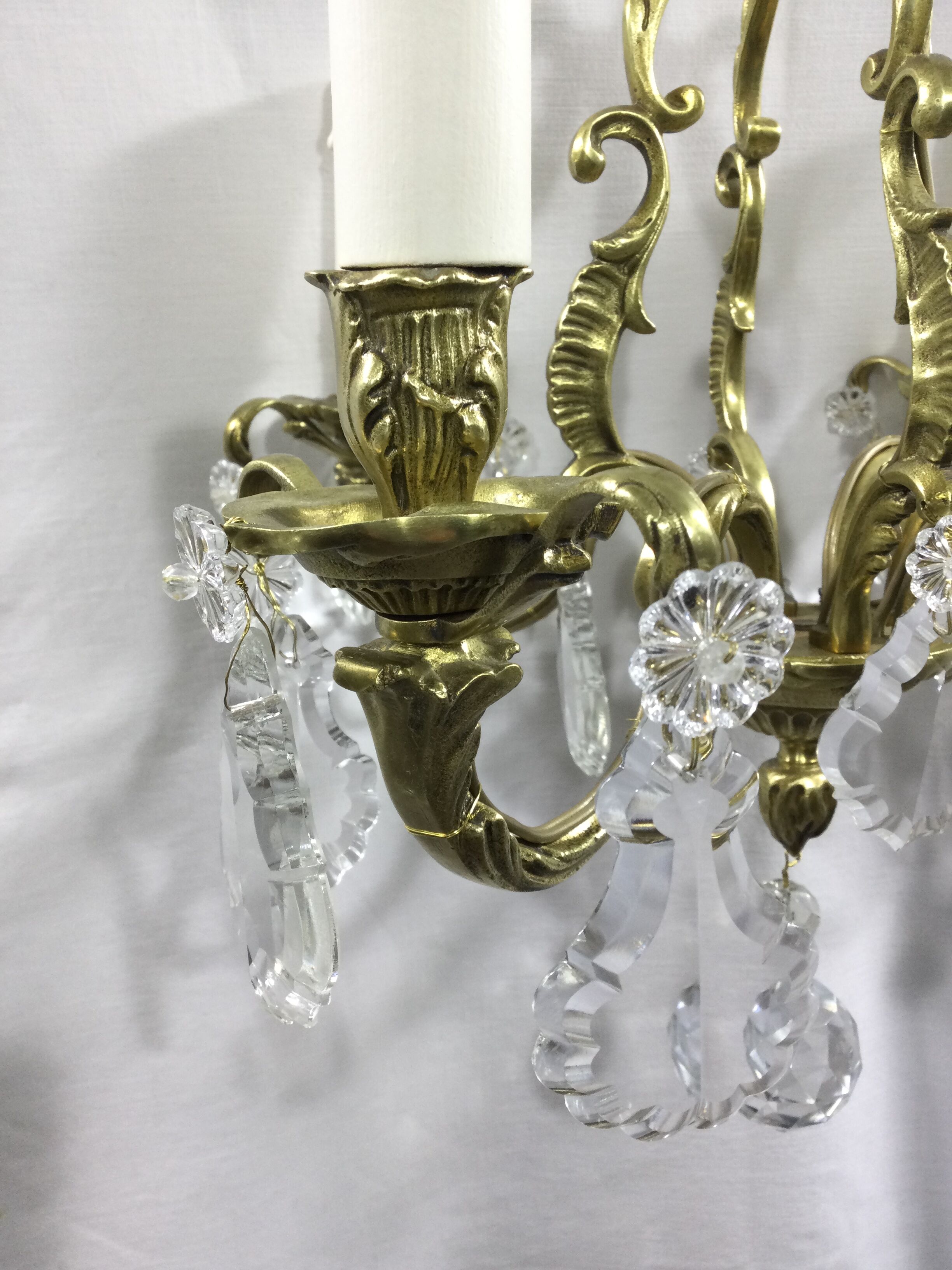 Lustre cage à  4 lumières bronze et cristal