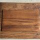 Rectangular solid teak tray with carved edges 40x25