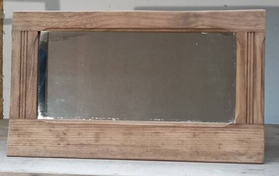 Entrance mirror Weathered air-gummed wood frame