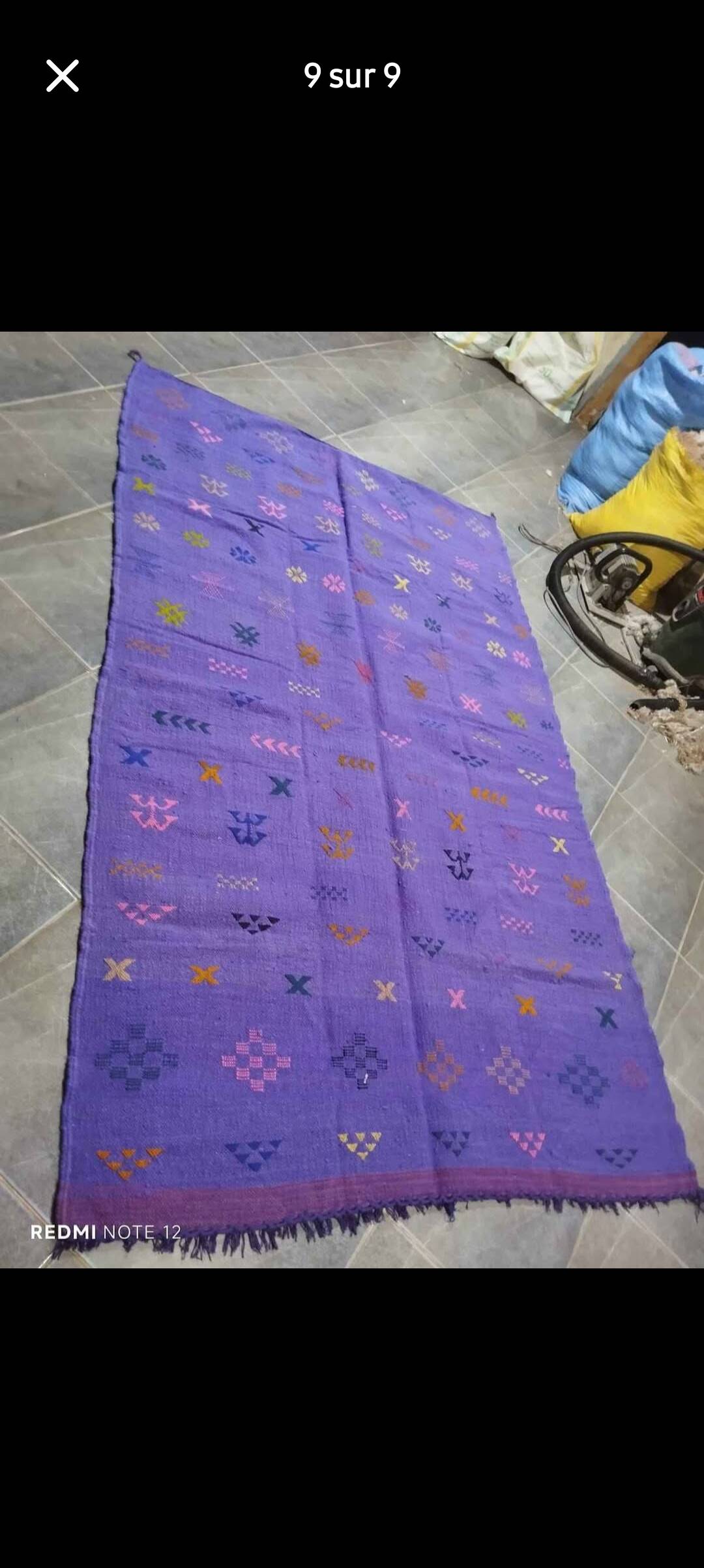 Azilal rug with geometric diamonds