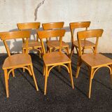 Set de 6 chaises bistrot jaunes