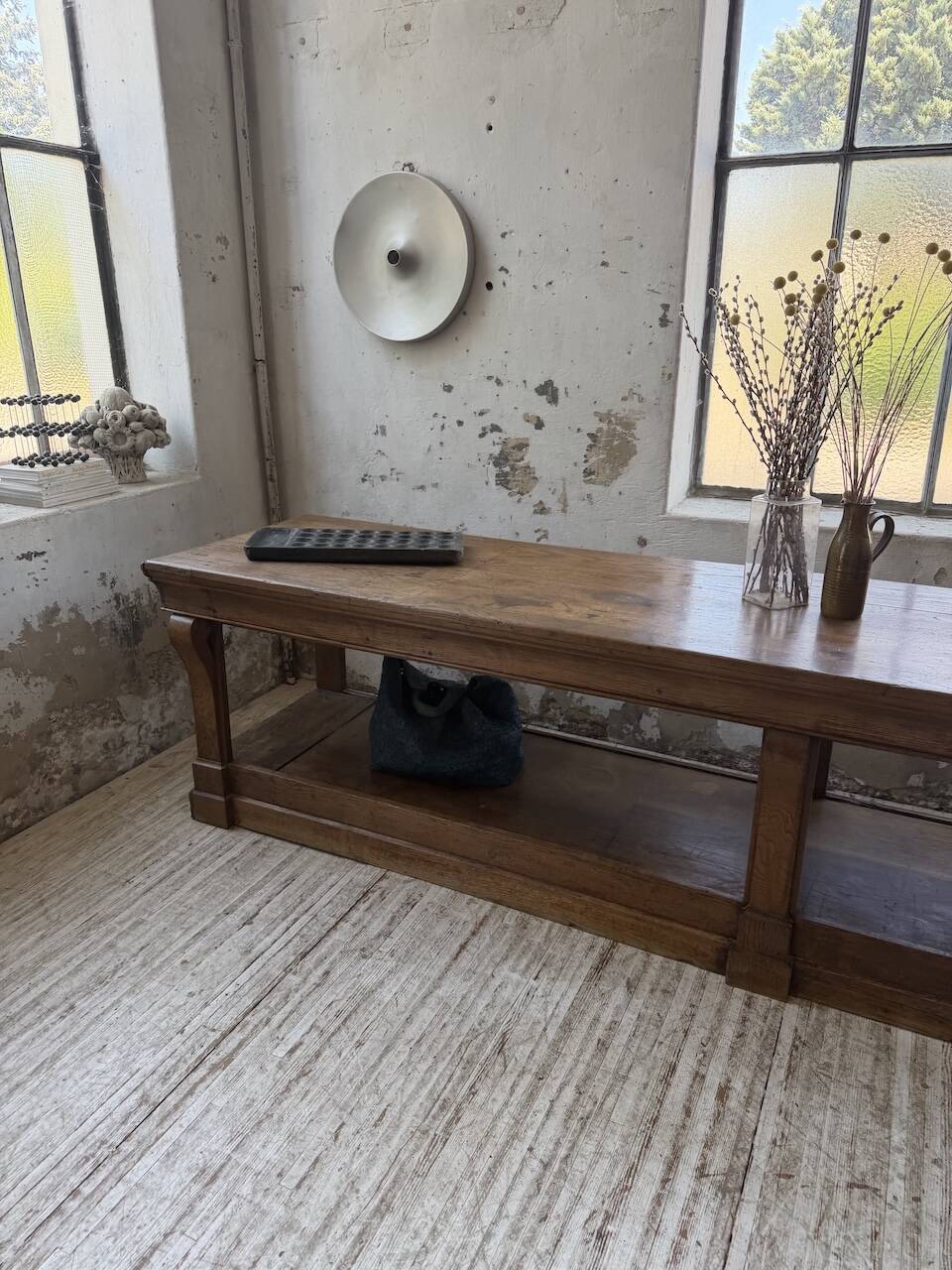 Table de gantier drapière 1900 chêne massif 330cm XL