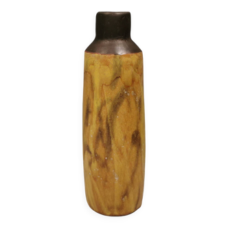 Rustic ceramic vase with running glaze from 1970.