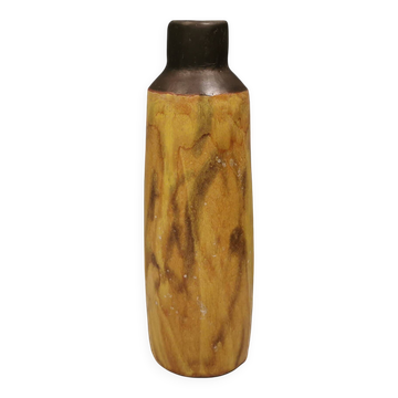 Rustic ceramic vase with running glaze from 1970.
