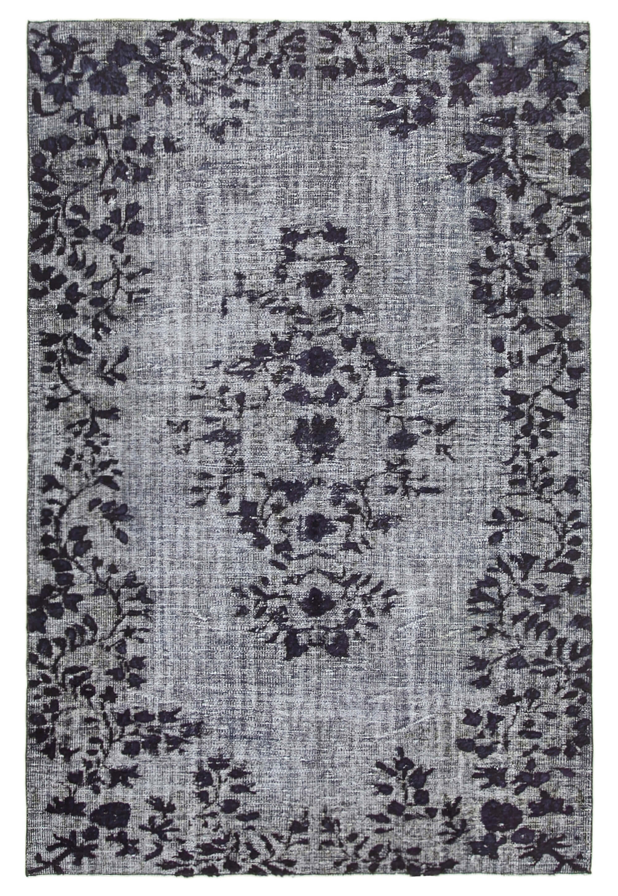 Handmade vintage turkish 1980s 178 cm x 270 cm grey carpet