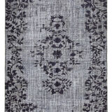 Handmade vintage turkish 1980s 178 cm x 270 cm grey carpet