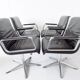 Wilkhahn Delta 2000 set of 4 black leather dining chairs by Delta Design
