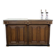 Bar counter in oak, zinc, and white marble from the early 20th century.