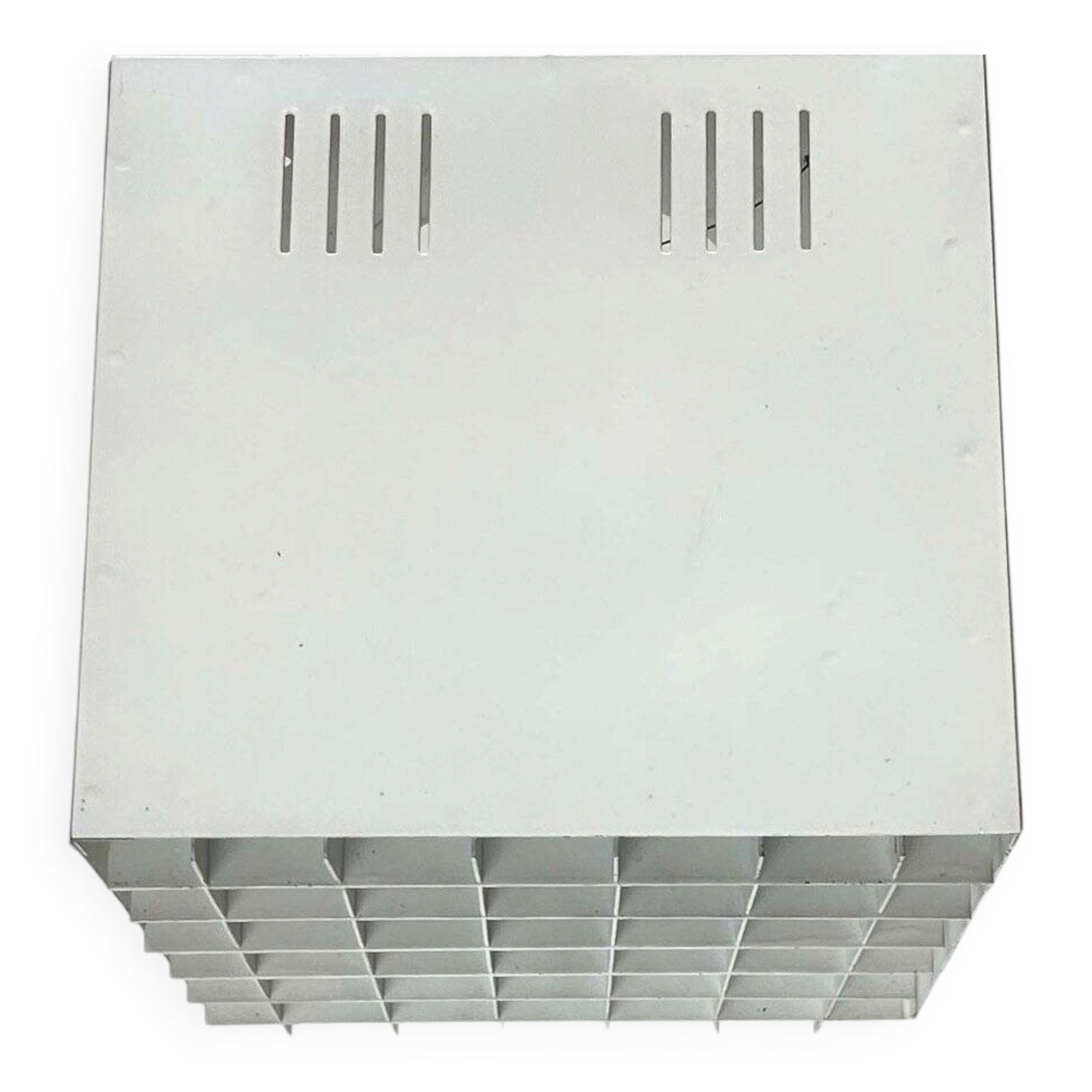 Modern minimalist cube ceiling light from the mid-century, Finland, 1960s.