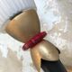 Pair of vintage metal and brass sconces
