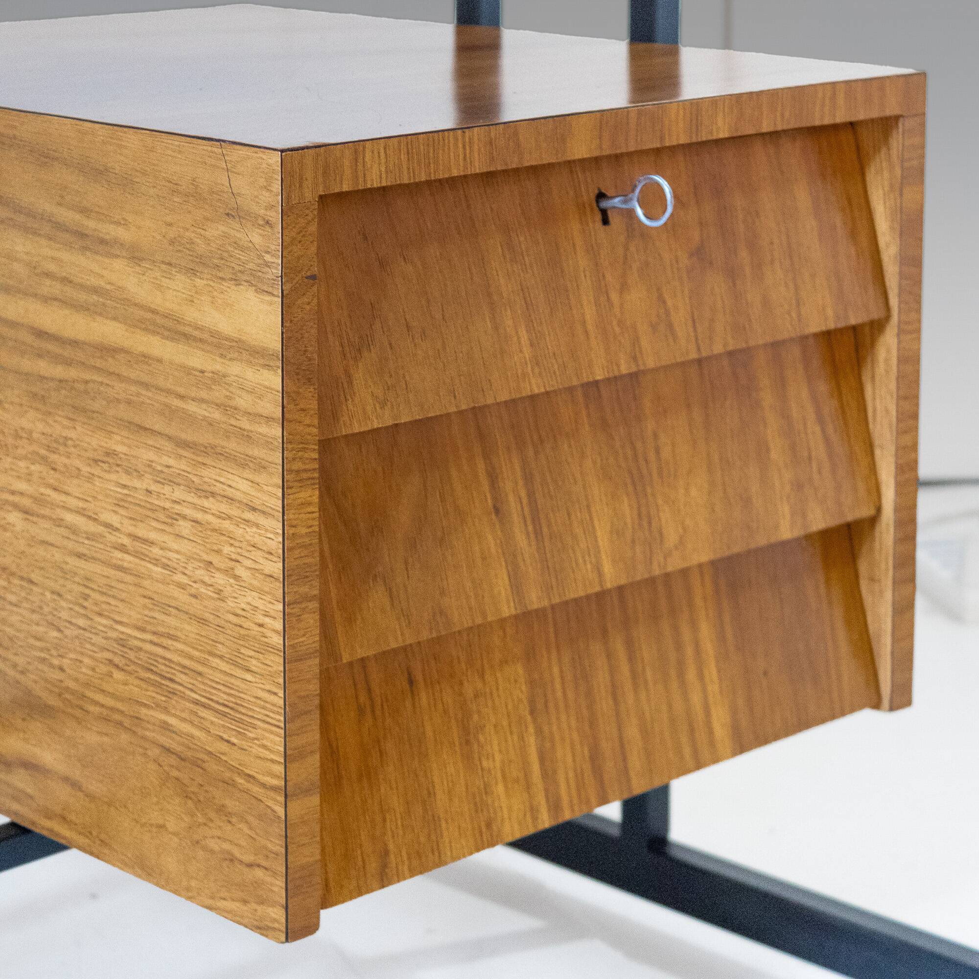 Mid- Century Modern Writing Desk, Brass and Metal, Italy 1960s
