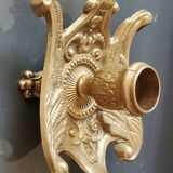 Bourgeoir à main/Rat de cave, Phénix/Paon, en laiton. Style Art Nouveau