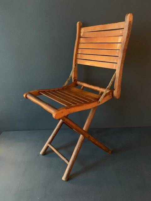 Small old folding wooden chair, 1940
