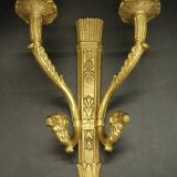 Série de 5 grandes appliques, carquois et têtes de belier, style Louis XVI - bronze