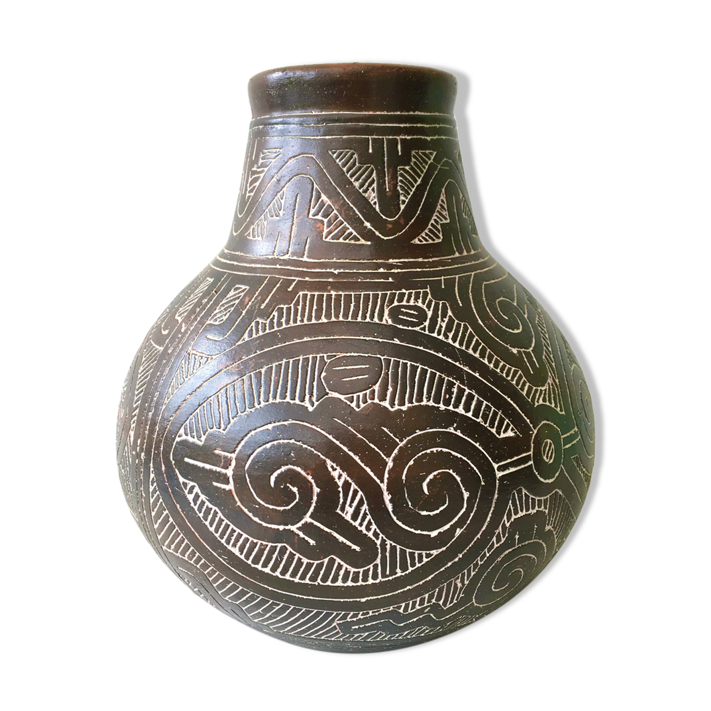 Handmade earthen vase
