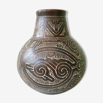 Handmade earthen vase