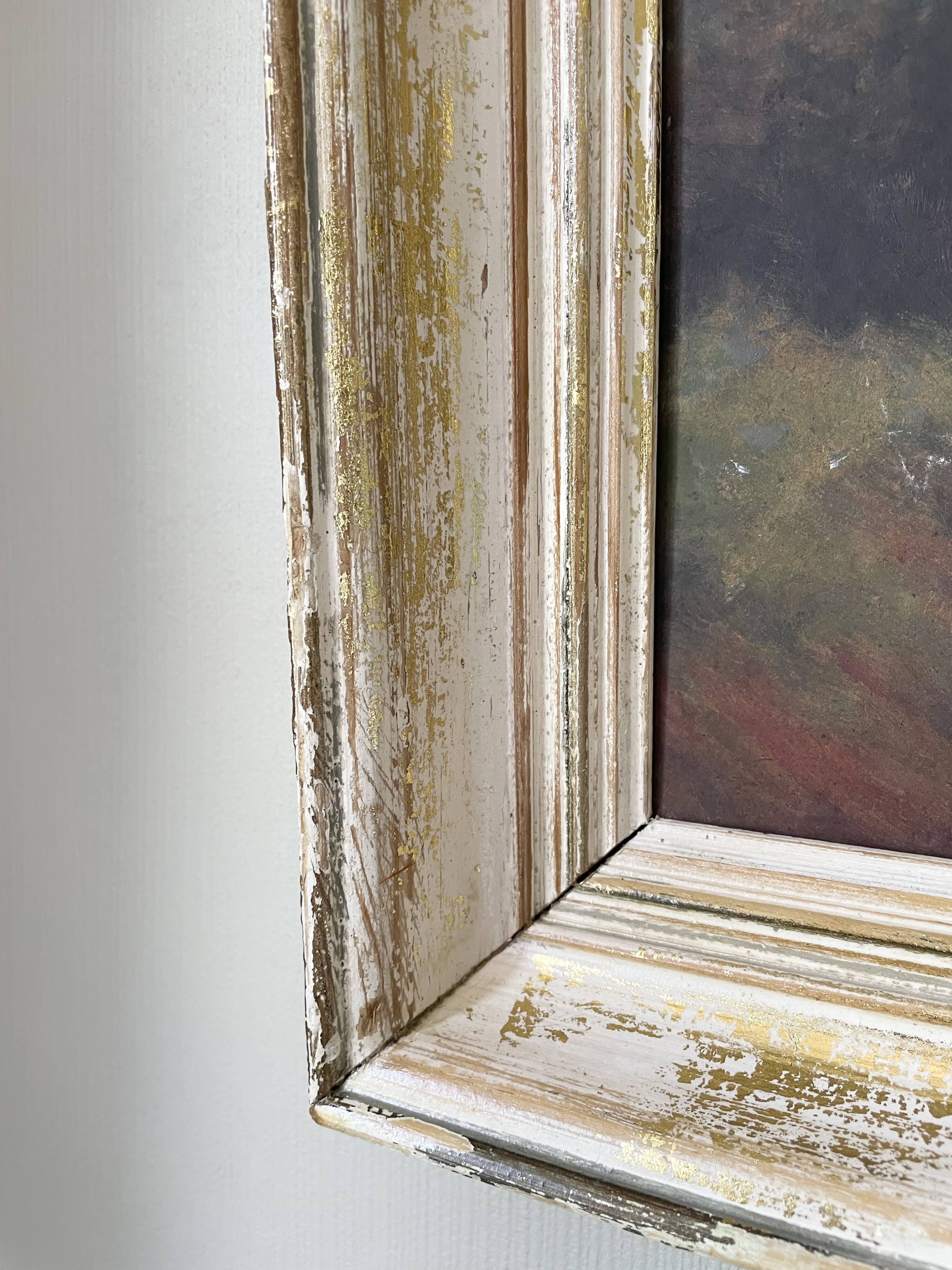 Antique painting of a forest landscape signed S.Gautier