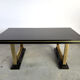 Vintage lacquer and brass dining table, 1970s