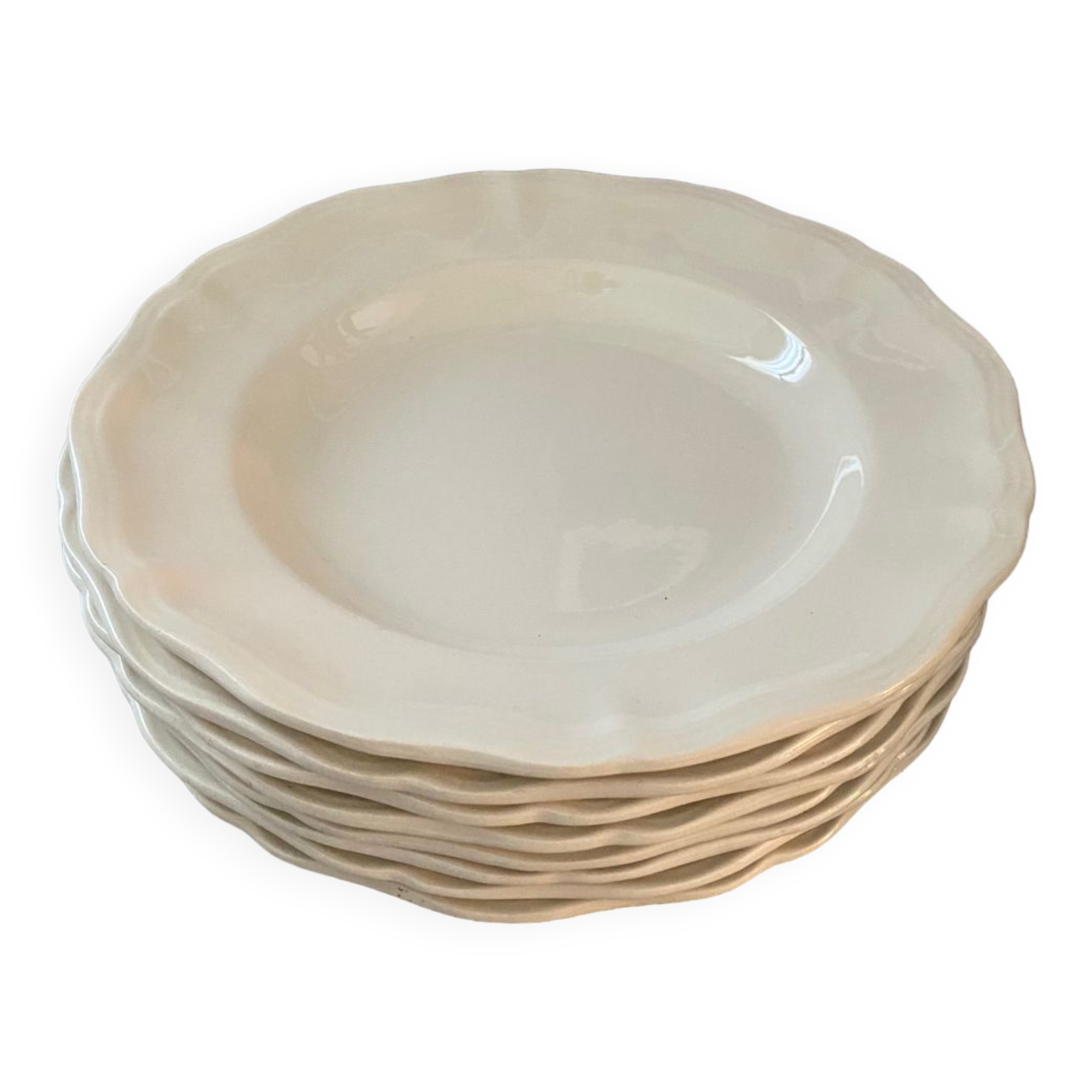 8 white porcelain plates