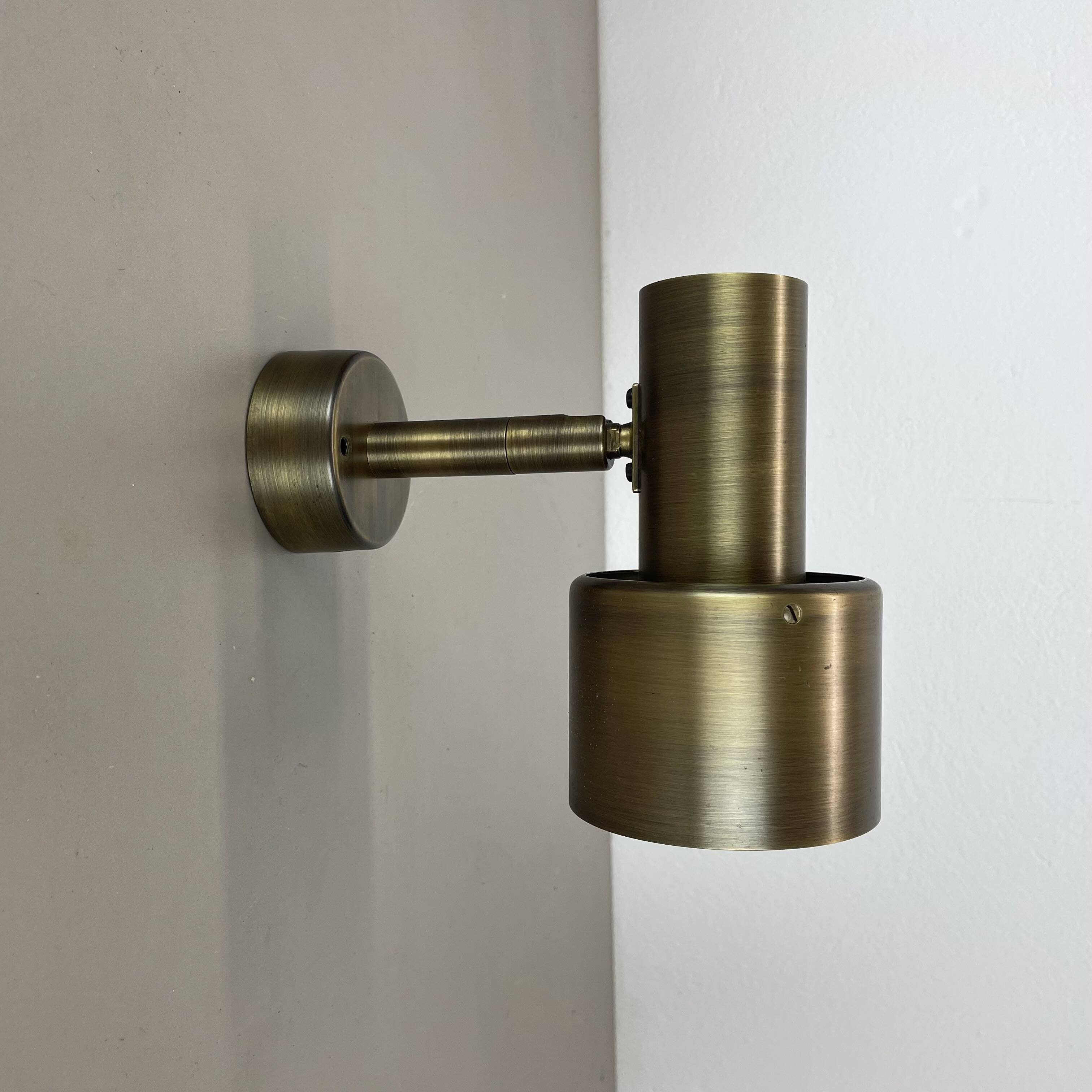 2 of 4 minimalist solid Brass "tube" SPOT Ceiling wall Lights, Italy 1970s