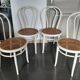 Set of 4 wooden bistro chairs turned dal vera