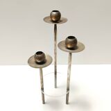 Postmodern Silver-Plated Brass and Plexiglass Candelabrum by Mesa, Italy 1970s