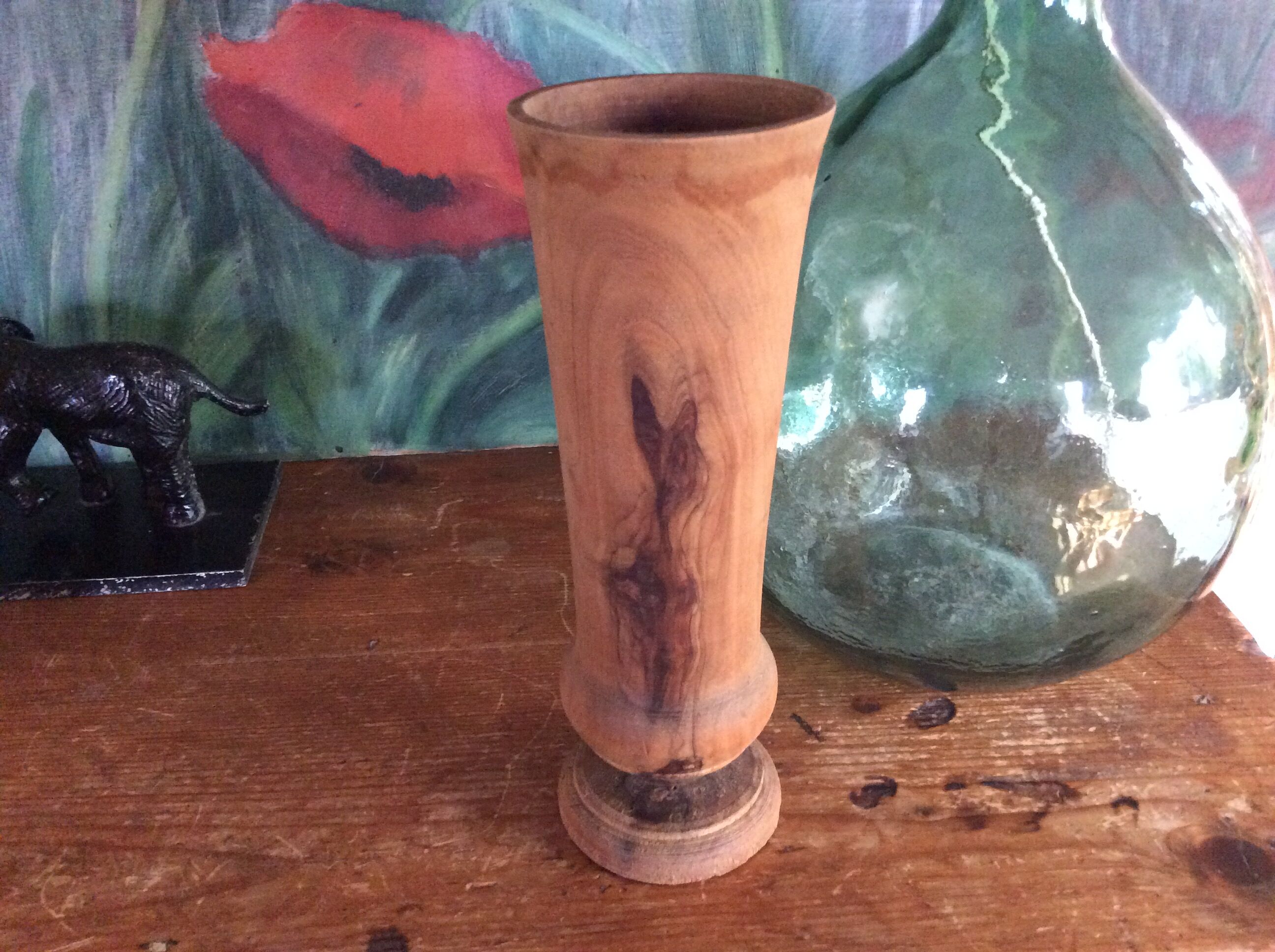 Vase en bois