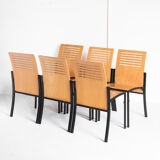 Ensemble de 7 chaises Robert vintage par Thomas Albrecht pour Atoll, Allemagne 1980