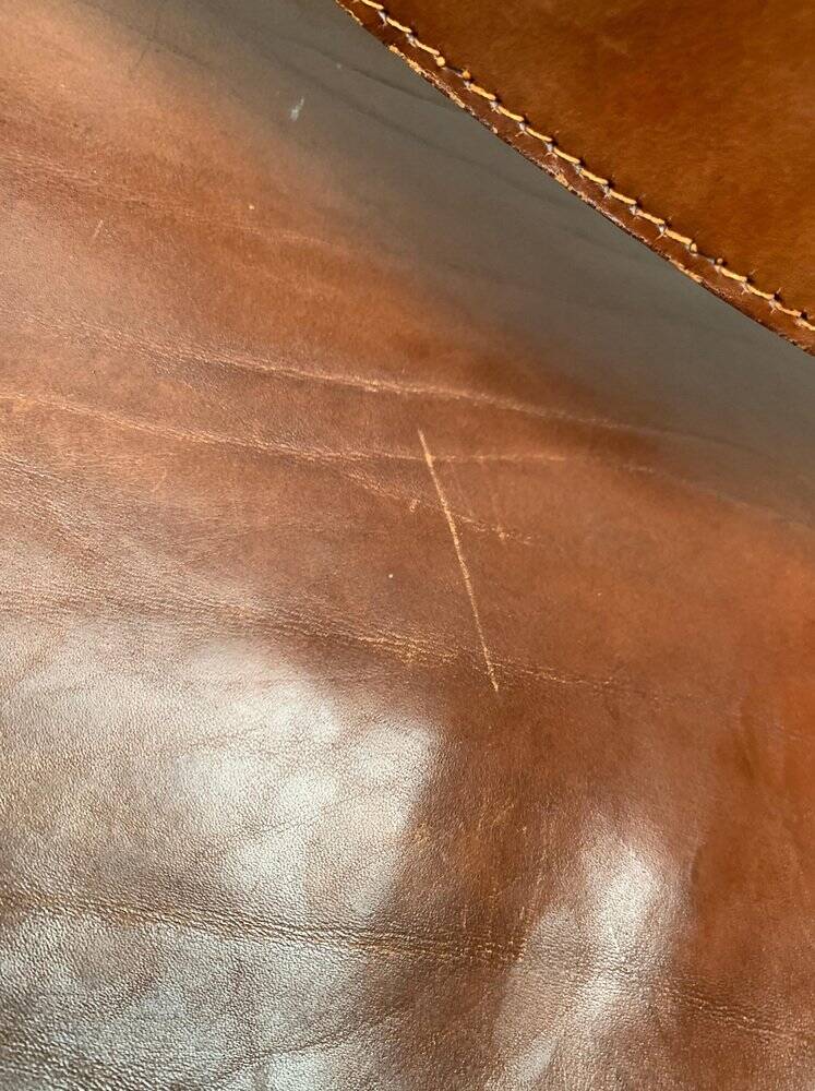 Brutalist Mid-Century Safari Armchair in Wood and Leather, 1960s