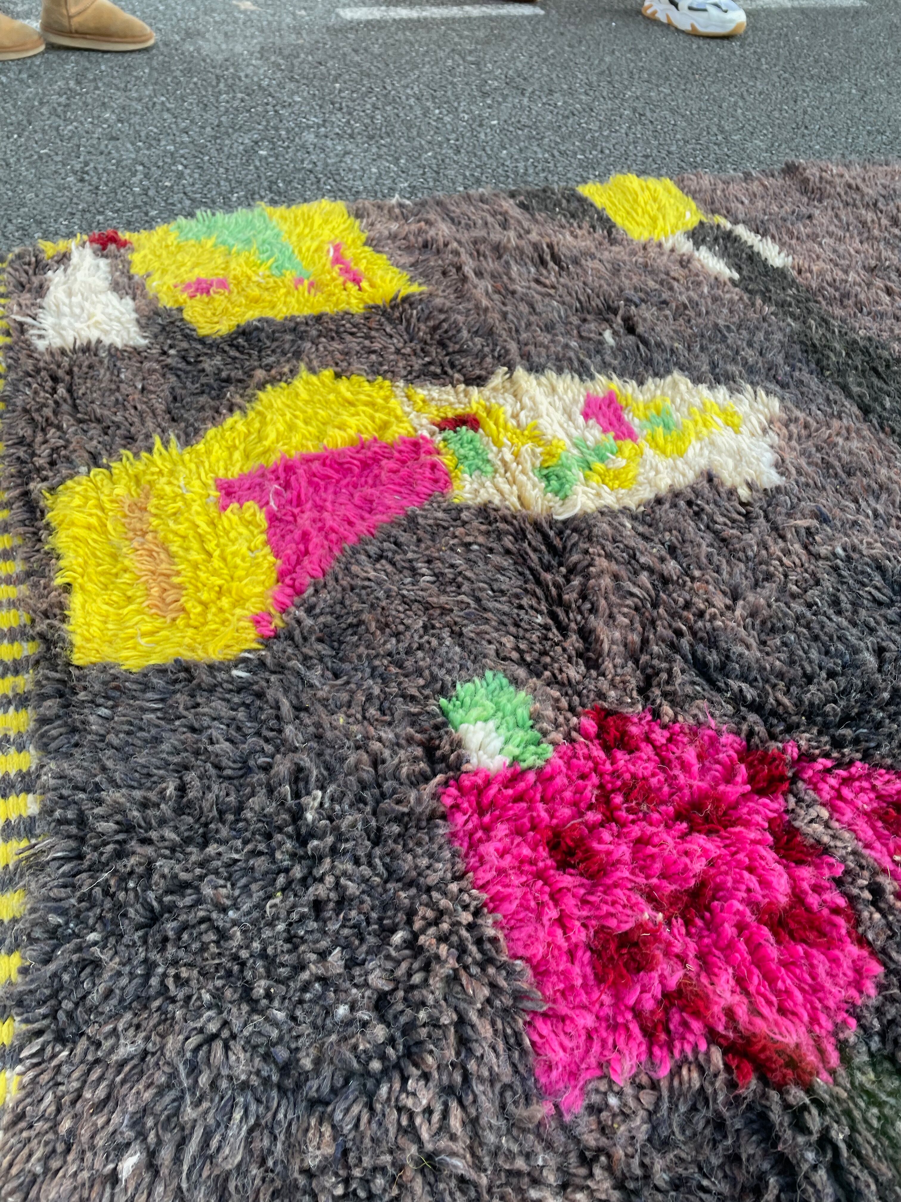 Berber carpet in wool beni ouarain 200x270cm